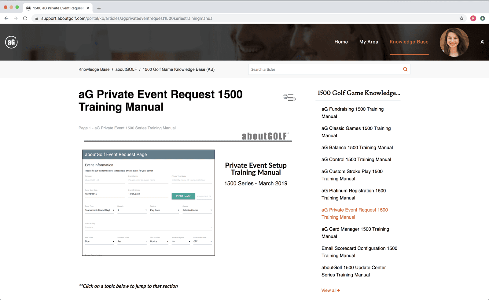 Knowledge Base article detail view